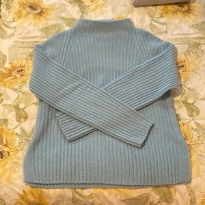 Vince Turquoise Ribbed Sweater, Size Small
